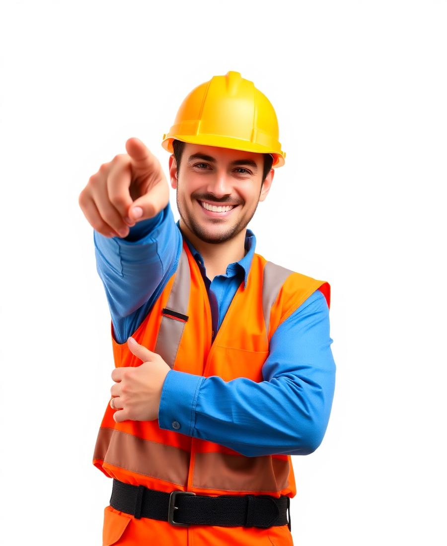 Worker pointing